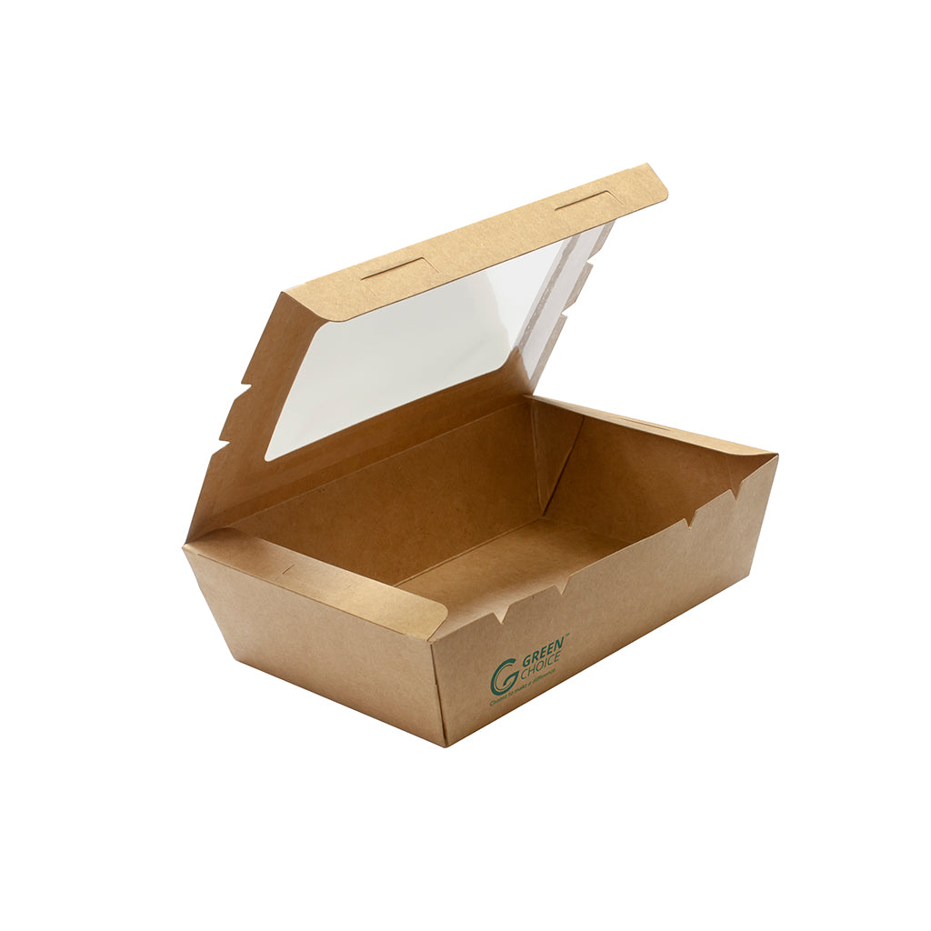 Takeaway Box with window Kraft PLA - Small