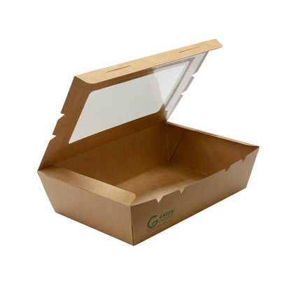 Takeaway Box with window Kraft PLA - Medium