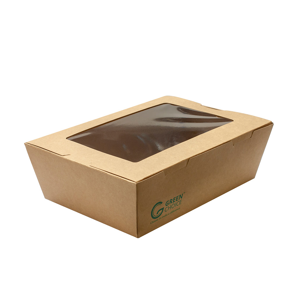 Takeaway Box with window Kraft PLA - Large