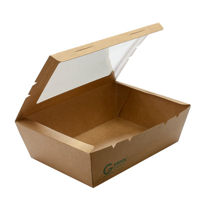 Takeaway Box with window Kraft PLA - Large